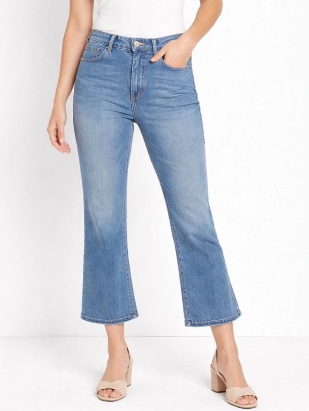 LOFT Curvy High Waist Kick Crop Jeans Size 27 US 4